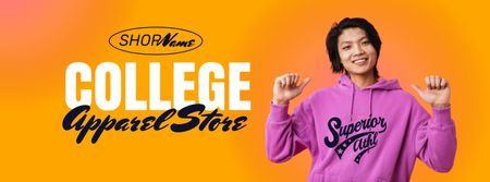 College Apparel and Merchandise Facebook Video cover Design Template