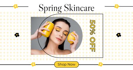 Spring Sale Skin Care Products Facebook AD – шаблон для дизайну