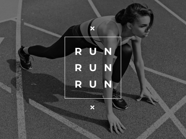 Plantilla de diseño de Running Woman in sepia tone Presentation 