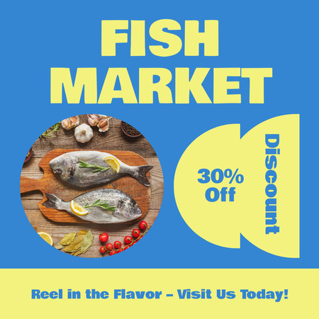 Discounts on Fish Market Instagram Design Template