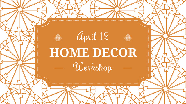 Home decor Workshop ad with floral texture FB event cover Modelo de Design