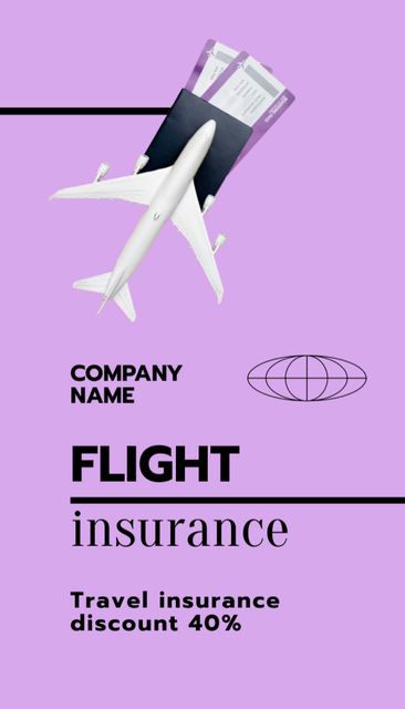 Platilla de diseño Flight Insurance Discount Offer Business Card US Vertical