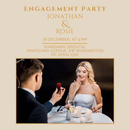 Ontwerpsjabloon van Instagram van Uitnodiging voor verlovingsfeest