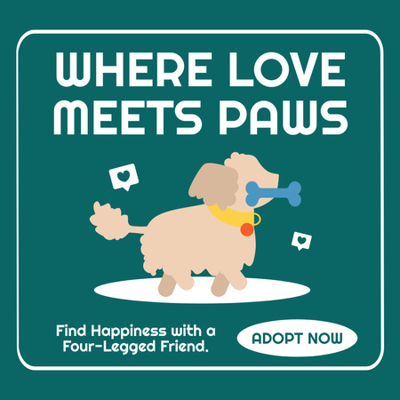 Find Your Best Furry Friend at Dog Shelter Animated Post Design Template
