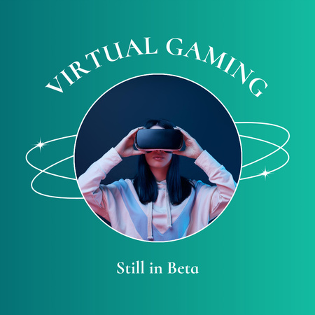 Girl in Virtual Reality Glasses Instagram Šablona návrhu