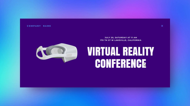 Plantilla de diseño de Virtual Reality Conference with Illustration of Glasses Full HD video 