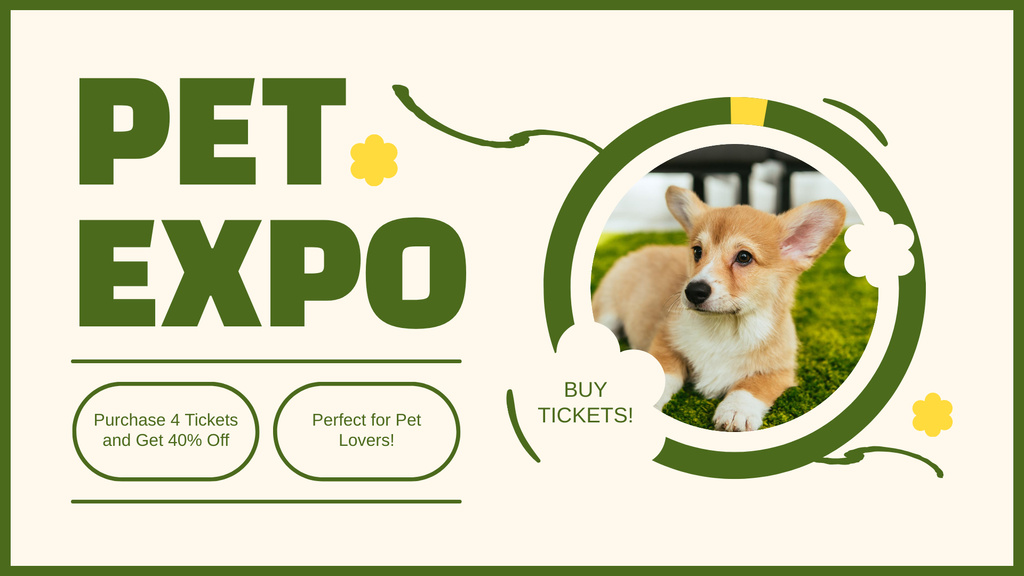 Pet Expo Announcement With Discount On Pass FB event cover Πρότυπο σχεδίασης