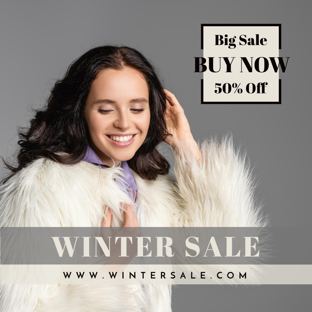Designvorlage Fashion Winter Clothes Collection With Discounts für Instagram