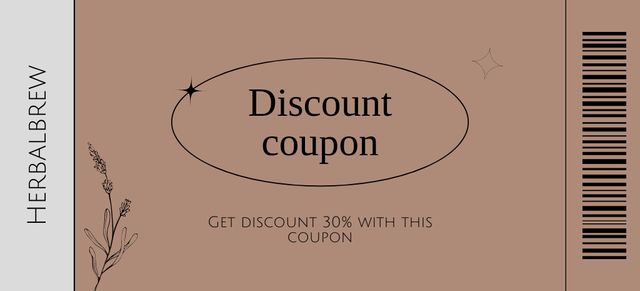 Herbal Seeds Discount Offer Coupon 3.75x8.25in Design Template