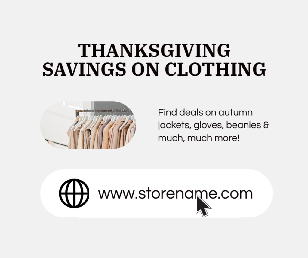 Platilla de diseño Clothes Sale on Thanksgiving Facebook