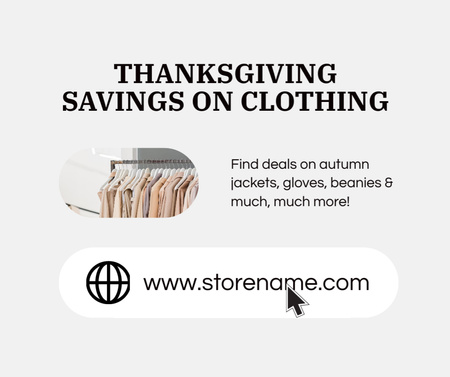 Platilla de diseño Clothes Sale on Thanksgiving Facebook
