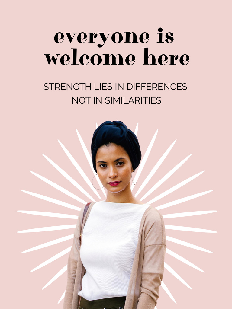 Ontwerpsjabloon van Poster US van Harmonious Quote about Diversity And Inclusivity