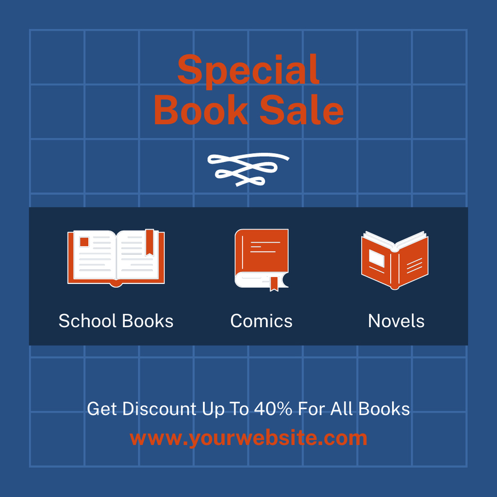Amazing Book Sale with Discounts Instagramデザインテンプレート