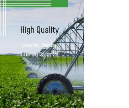 Farming Equipment Offer on Green Field Medium Rectangle Design Template