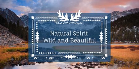 Natural spirit with Scenic Landscape Twitter Design Template