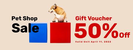 Pet Shop Gift Voucher Coupon Design Template