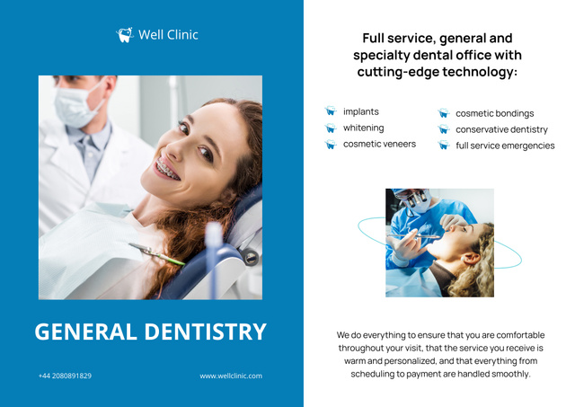 Teeth Treatment and Other Dental Services Poster B2 Horizontal Design Template