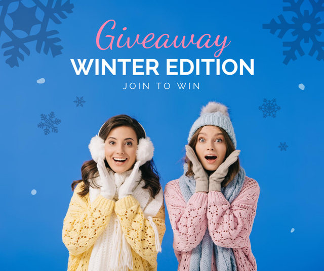 Winter Special Offer with Beautiful Girls Facebook – шаблон для дизайна