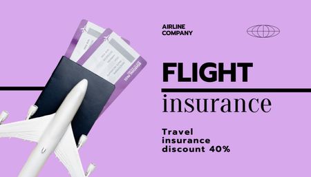 Flight Insurance Offer Business Card US Design Template