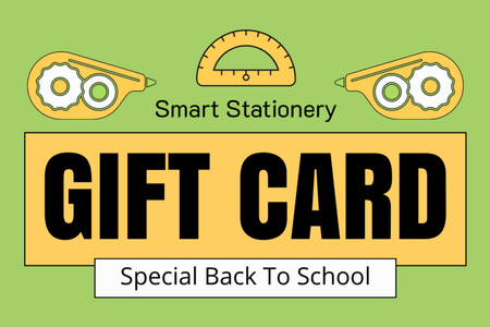 Ontwerpsjabloon van Gift Certificate van Speciale aanbieding van School Stationery Store