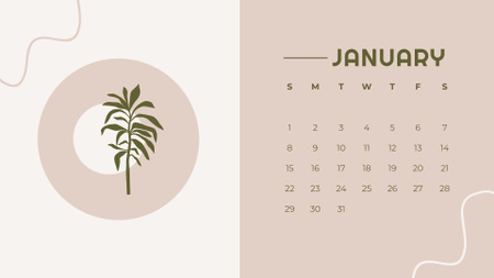 Ontwerpsjabloon van Calendar van Illustration of Green Leaf
