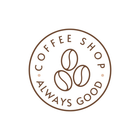 Emblem of Coffee Shop with Always Good Coffee Logo Design Template