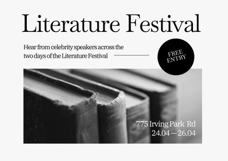 Literature Festival Announcement Poster B2 Horizontal Design Template