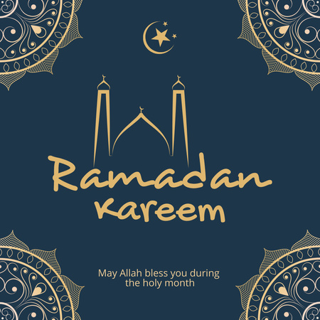 Oriental Ornament and Ramadan Greeting Instagram Design Template