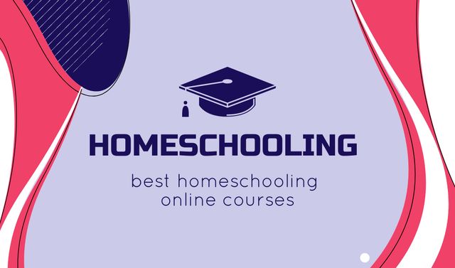 Platilla de diseño Ad of Best Homeschooling Online Courses Business card
