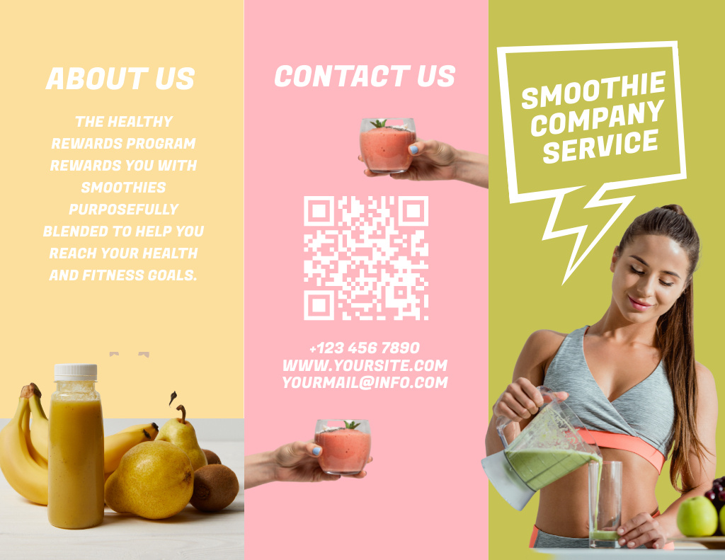 Smoothie Delivery Service Offer Brochure 8.5x11in Πρότυπο σχεδίασης
