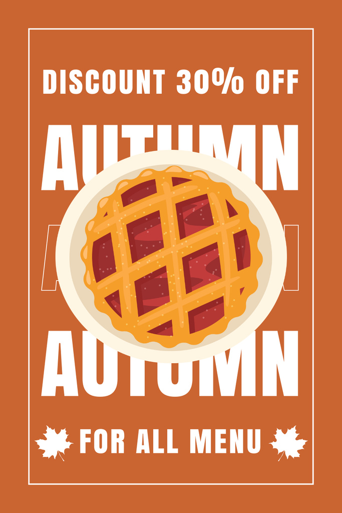 Designvorlage Offer Discounts on All Autumn Menu für Pinterest