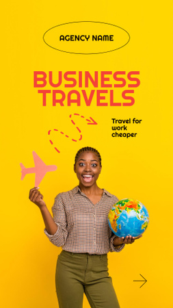 Business Travel Agency Services Offer Mobile Presentation Tasarım Şablonu