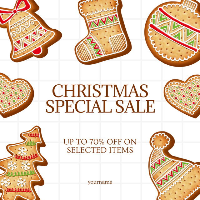 Christmas Sale Offer Mince Pies Instagram ADデザインテンプレート