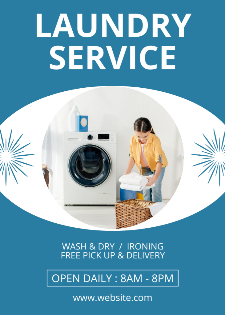 Template di design Free Shipping Laundry Service Offer Flayer