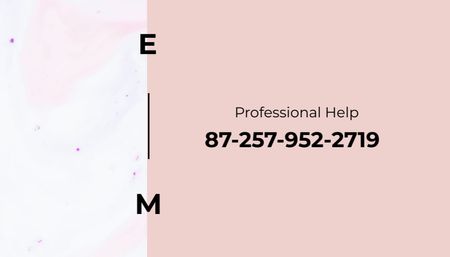 Ontwerpsjabloon van Business Card US van Business analist advertentie met aquarel patroon in roze