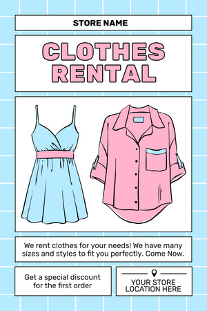 Rental Clothes Sketch Illustrated Pinterest Design Template