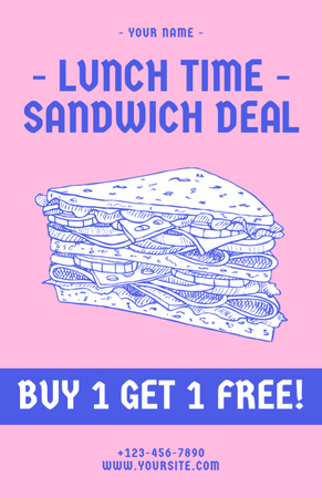 Modèle de visuel Offre de Délicieux Sandwich - Recipe Card