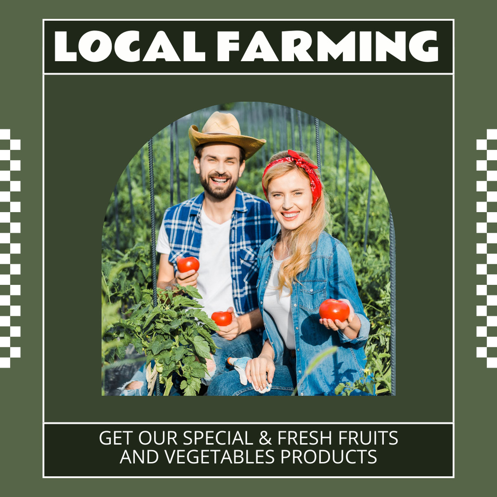 Special Fresh Fruits and Vegetables Sale Announcement Instagram AD – шаблон для дизайну