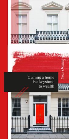 Modern House facade in red Graphic Šablona návrhu