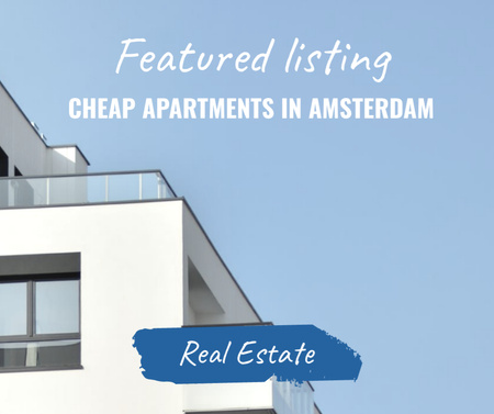 Cheap Apartments and Real Estate Facebook Design Template