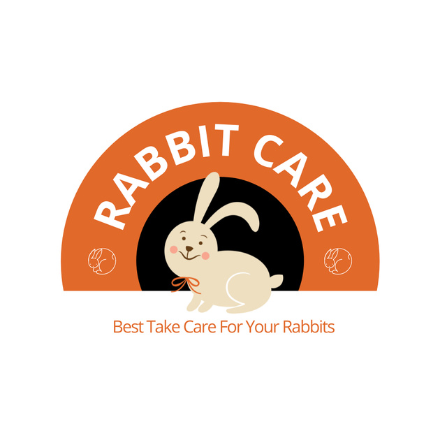 Rabbit Care Representation Animated Logo Šablona návrhu