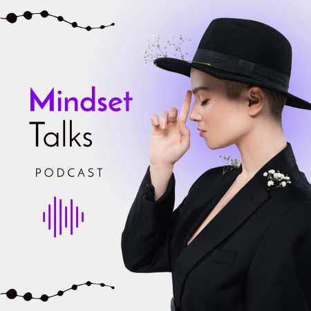 Episode with the Presenter in the Black Hat Podcast Cover Design Template