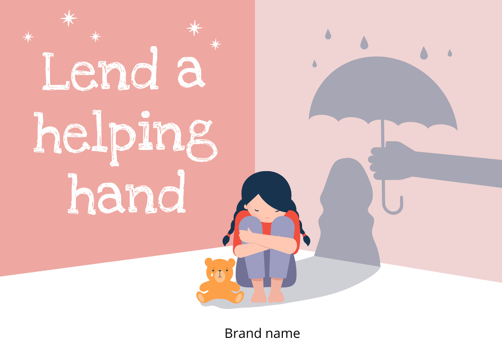 Motivation of Lending Helping Hand Cardデザインテンプレート