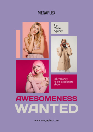 Designvorlage hiring fashion model für Poster
