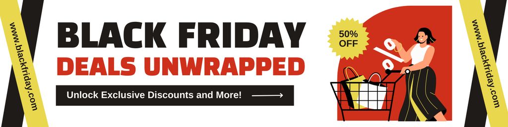 Modèle de visuel Black Friday Deals Unwrapped - Twitter