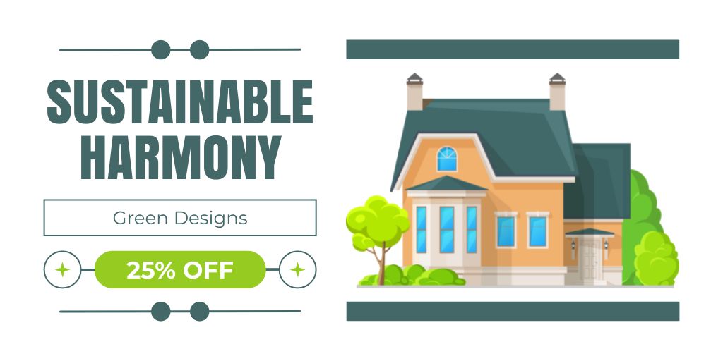 Green Architectural Design Of Houses At Reduced Price Twitter Design Template