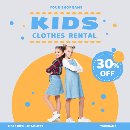 Szablon projektu Rental clothes for kids blue Instagram
