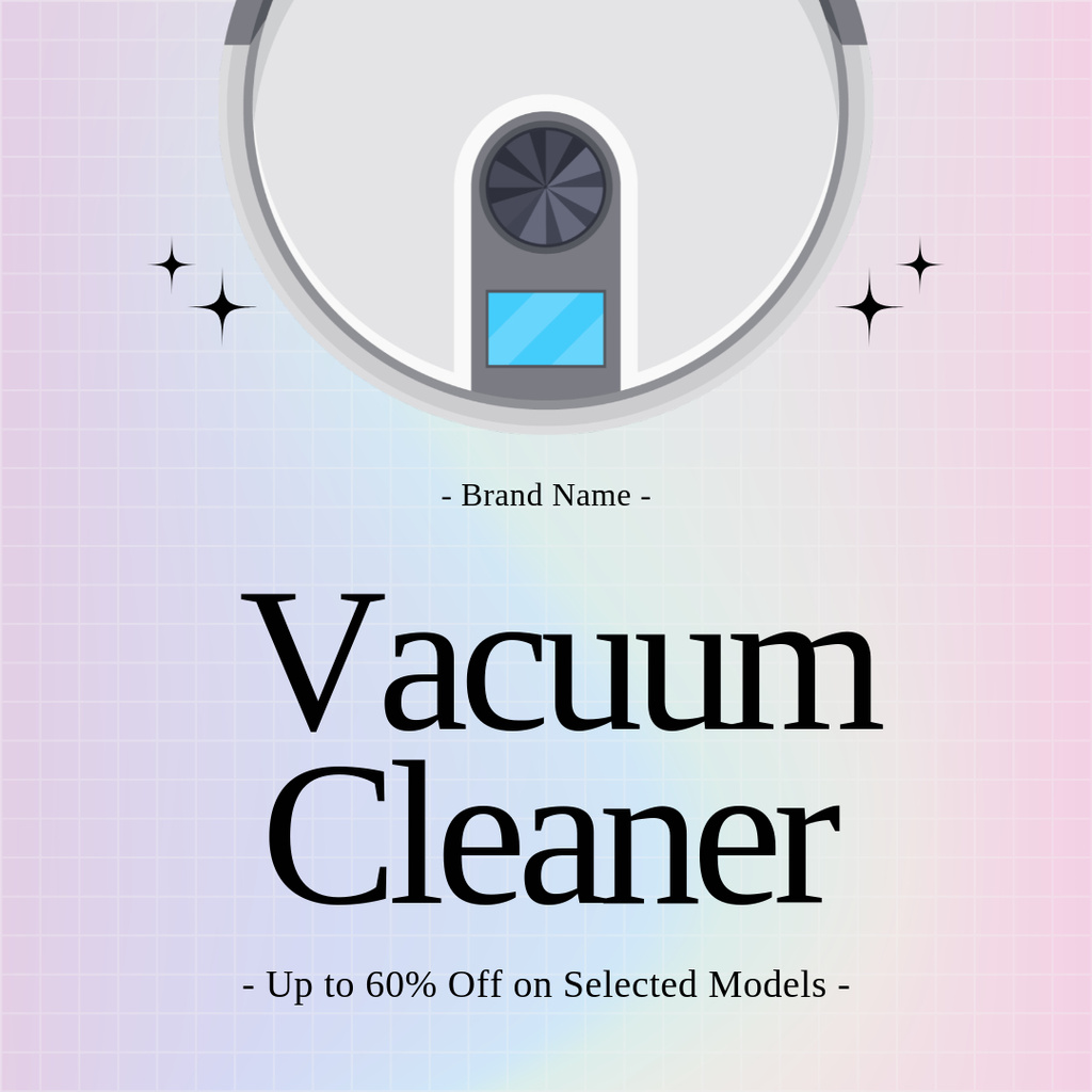 Offer Discounts on Robot Vacuum Cleaner Models Instagram AD tervezősablon