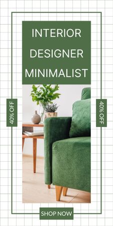 Services of Minimalistic Interior Designer Graphic Design Template