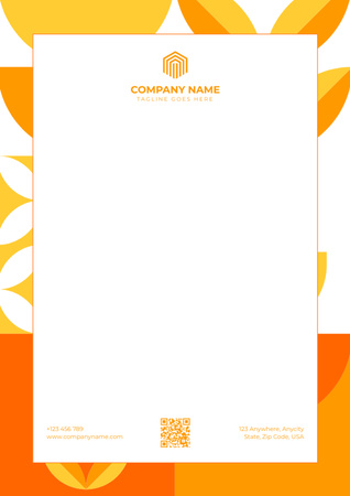 Пустой бланк на ярко-желтом узоре Letterhead – шаблон для дизайна